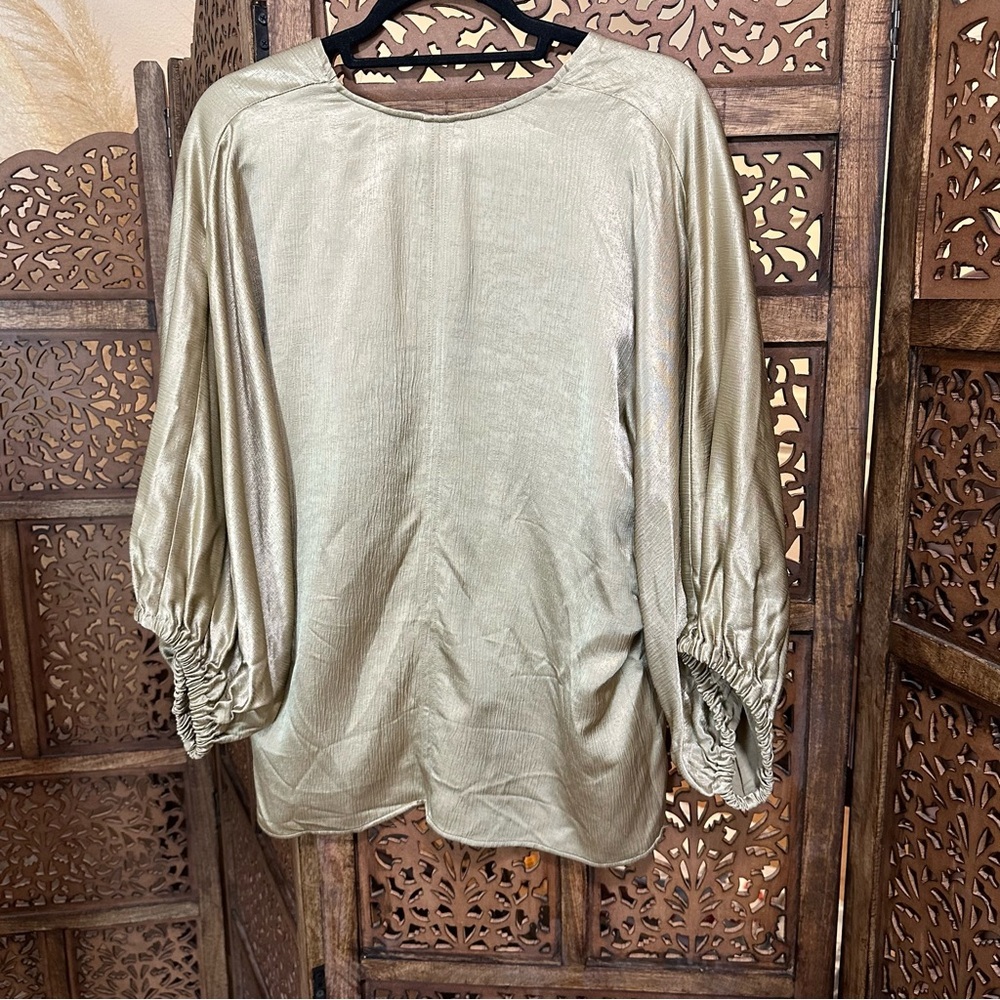 NEW By Malene Birger Piamontes Satin Golden Blouse size 38 or M‎ - Picture 12 of 12